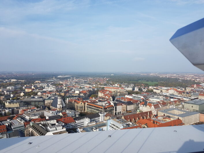 Blick vom City Hochhaus Leipzig über die Stadt