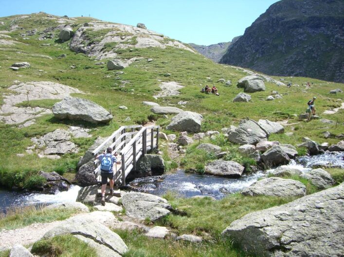 Brücke über einen Bergbach bei der Oberkaseralm