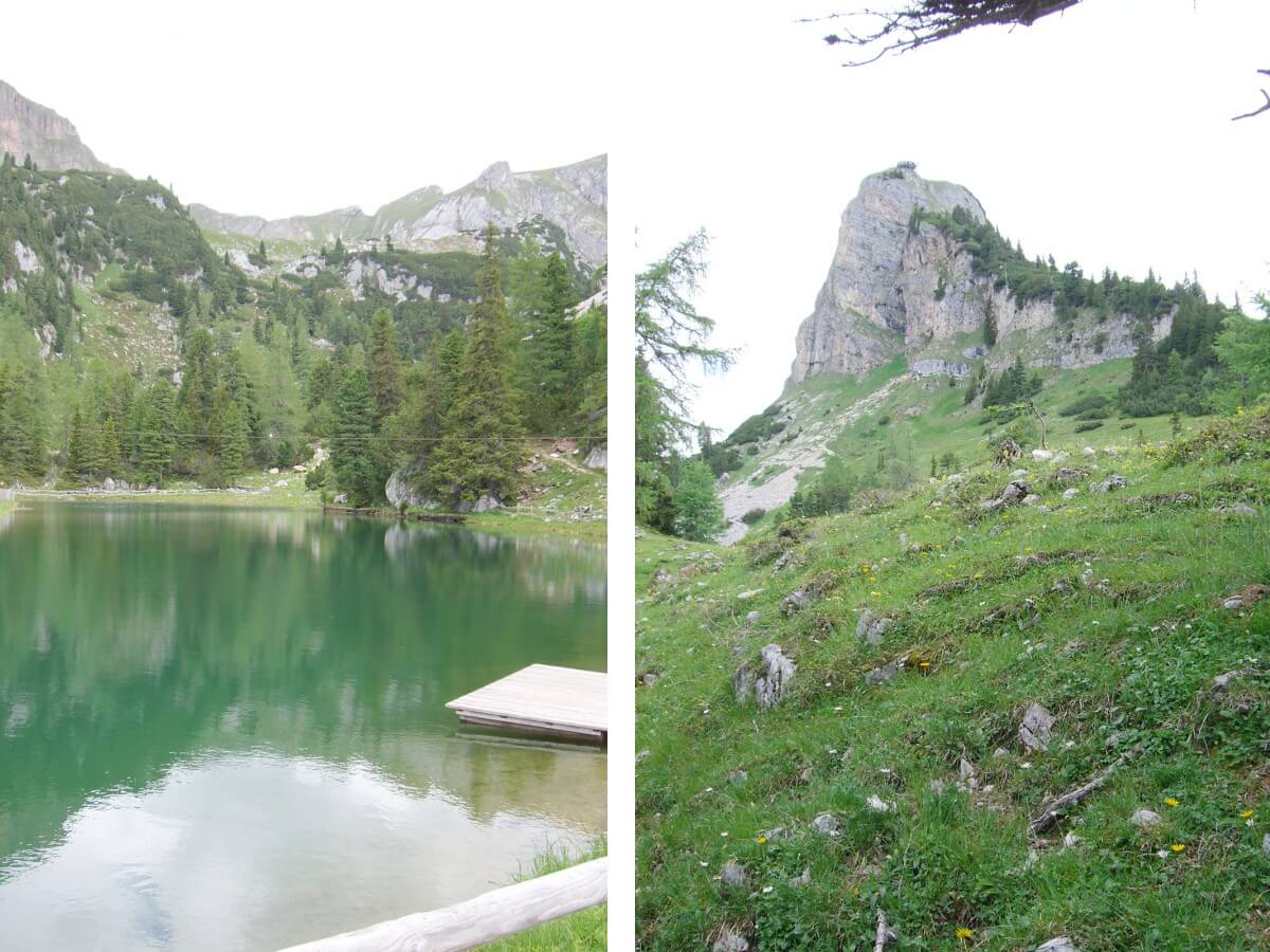 kleiner Bergsee am Rofan und Adlerhorst auf dem Berggipfel