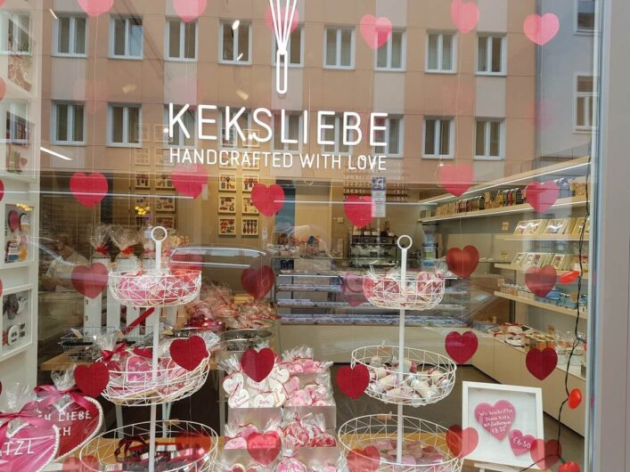 Schaufenster der Keksbäckerei Keksliebe in München