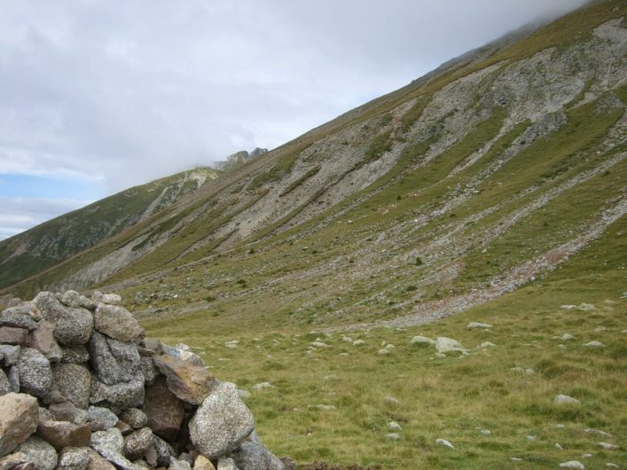 grün überwachsene Felsen auf Meran 2000