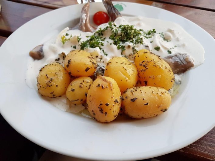 Matjes mit Kartoffeln und Hausmannssauce auf der Alexander von Humboldt in Bremen