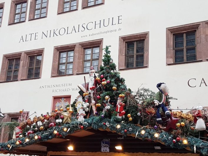 Bude auf dem Weihnachtsmarkt in Leipzig