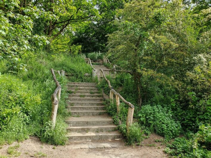 Treppe hinauf zum Drachenberg