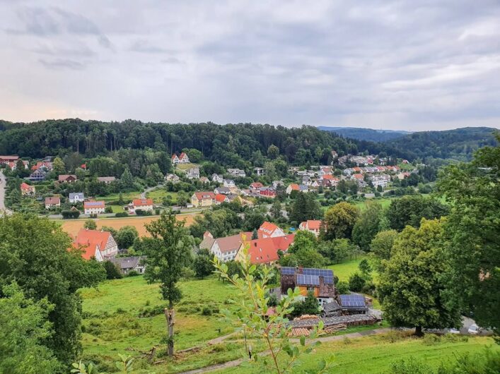 Blick auf Burgthann von der Burgmauer aus