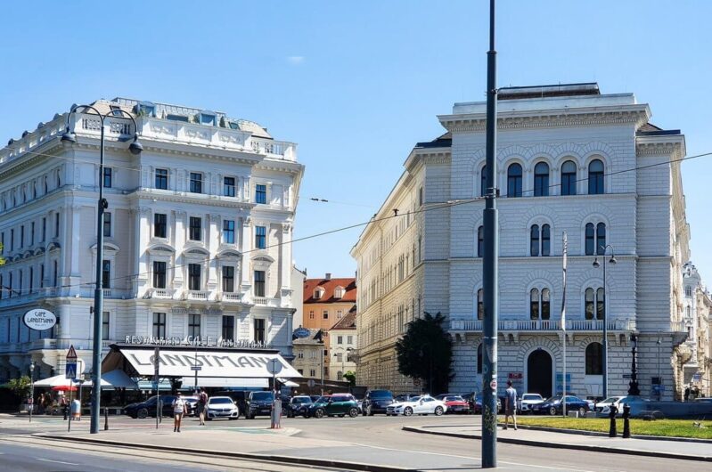 Blick auf das Café Landtmann in Wien