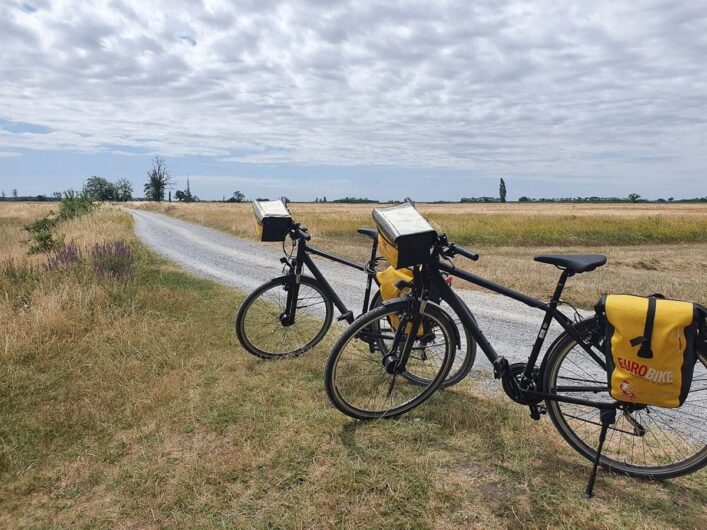 Leihräder in der Steppenlandschaft des Neusiedlersees