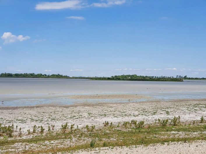 Blick auf eine Salzlacke im Burgenland