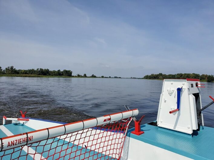 Blick von der Fähre auf die Elbe