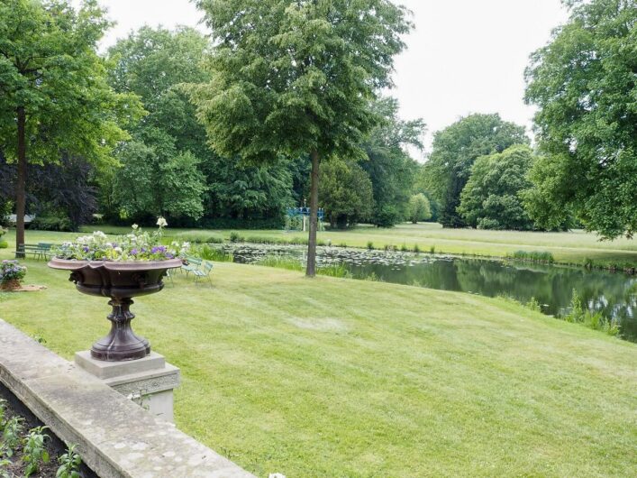 Blick auf den fürstlichen Gartenteil von Schloss Branitz