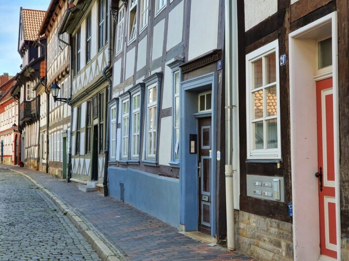 Gasse im Fachwerkviertel von Hildesheim