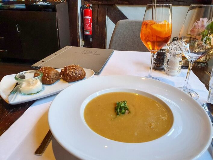 Kichererbsencremesuppe im Restaurant Gildehaus