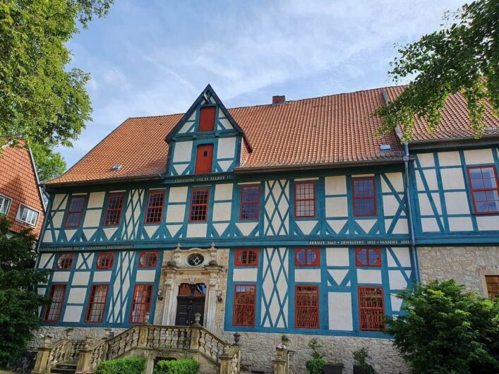 Logenhaus buntes Fachwerkhaus in Hildesheim