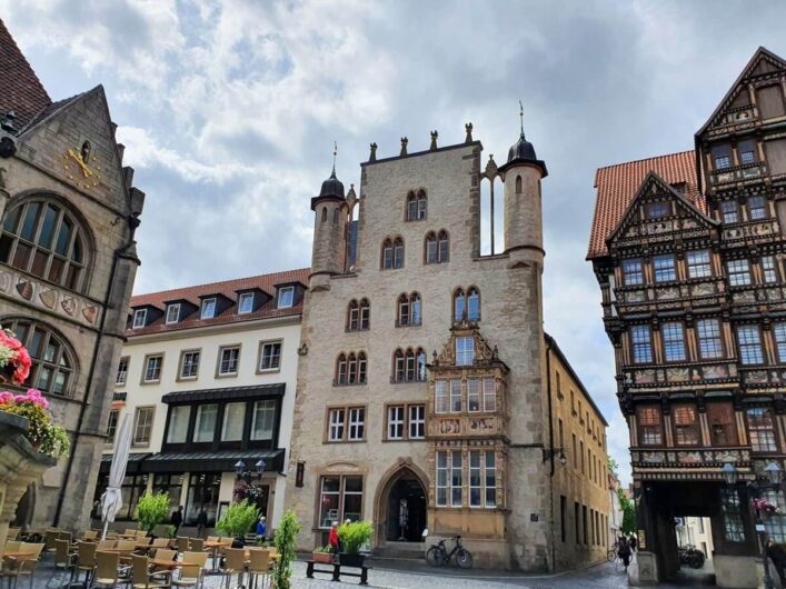 Blick auf das Tempelhaus in Hildesheim