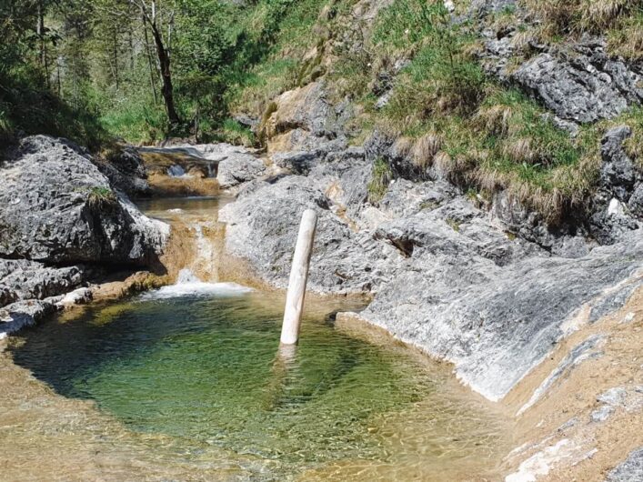 Blick über die ersten Gumpen im Schronbachtal